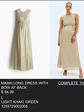 MAMA LONG DRESS WITH BOW AT BACK - Large
